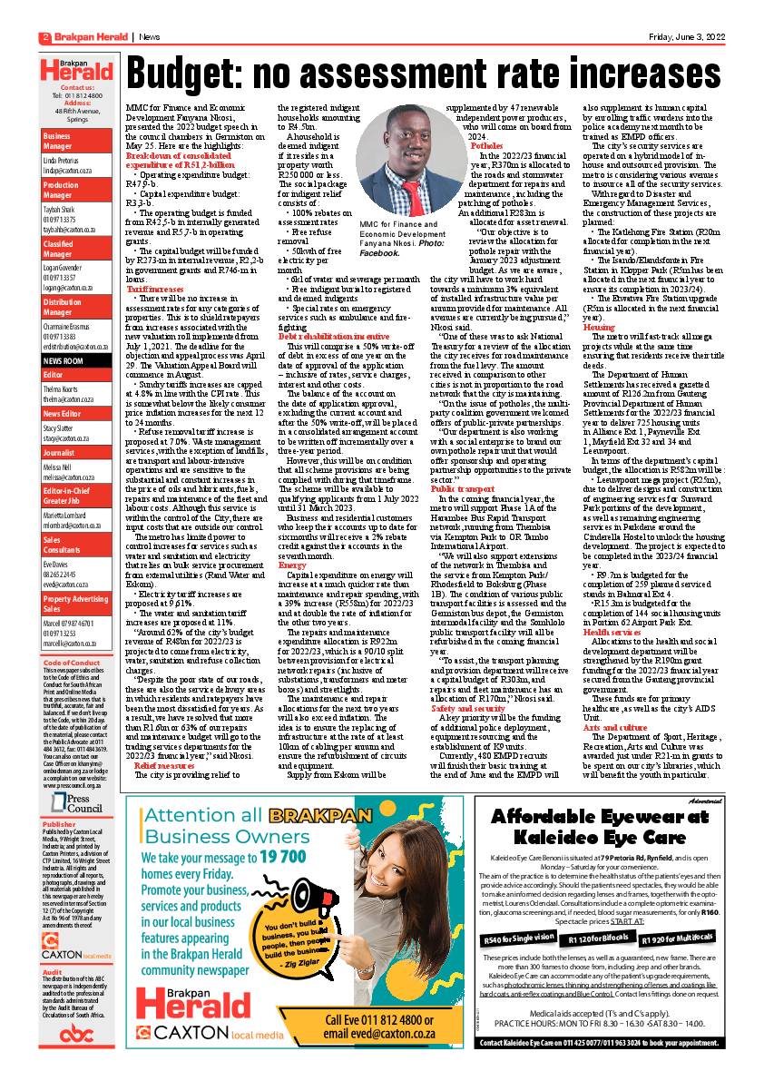 Brakpan Herald 3 June 2022 page 2