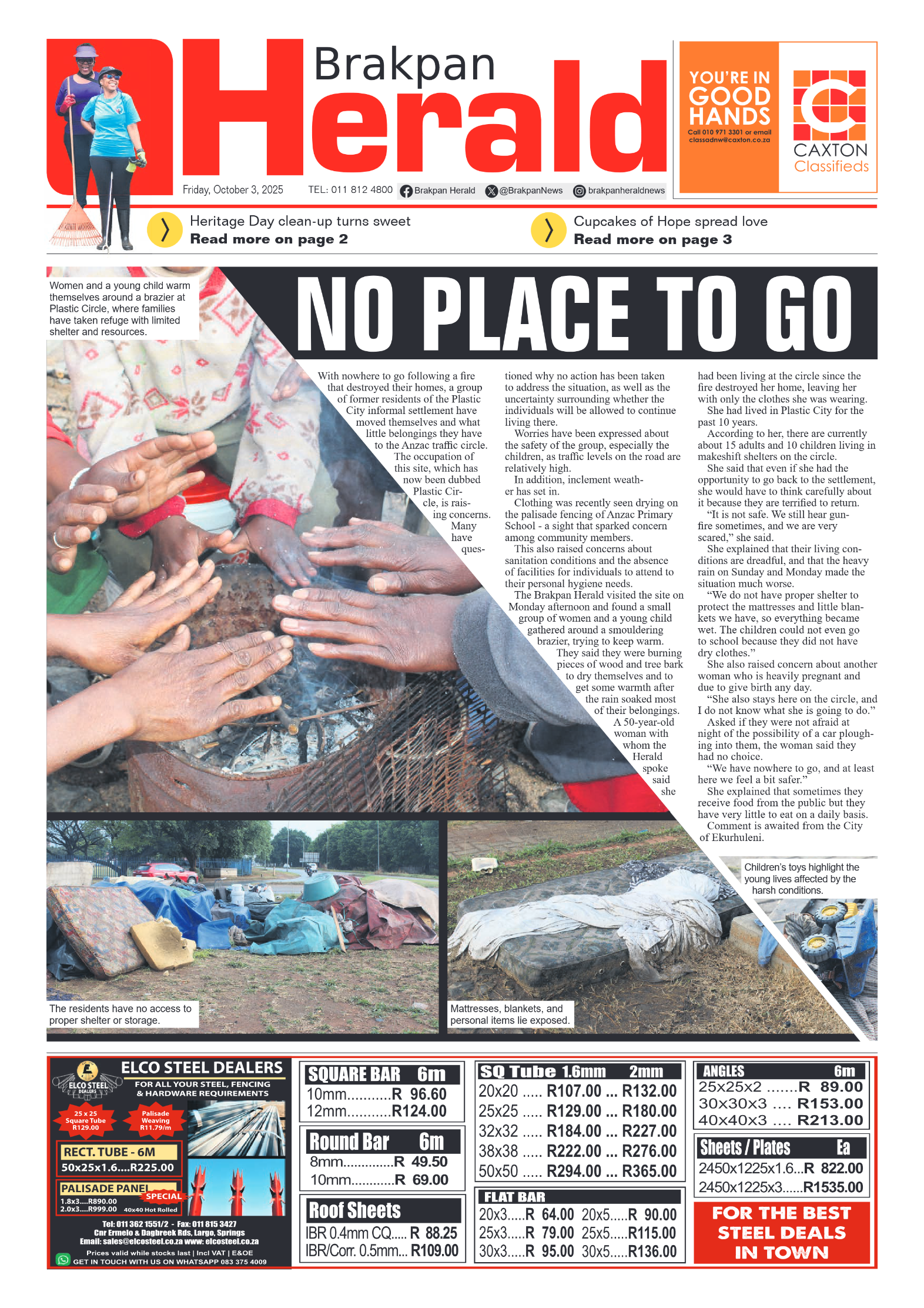 Brakpan Herald 3 October 2025 page 1