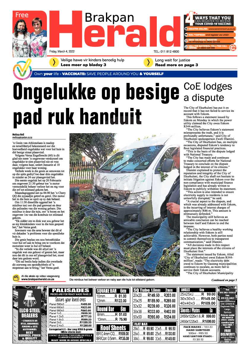 Brakpan Herald 4 March 2022 page 1