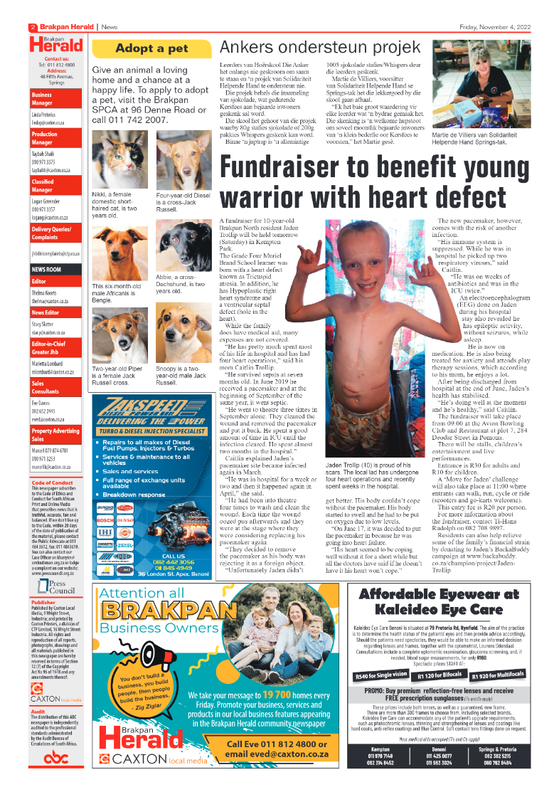 Brakpan Herald 4 Nov 2022 page 2