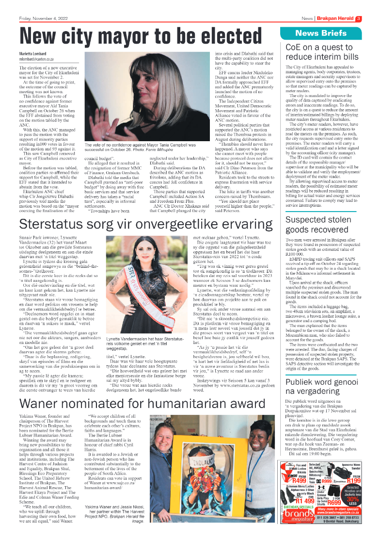 Brakpan Herald 4 Nov 2022 page 3