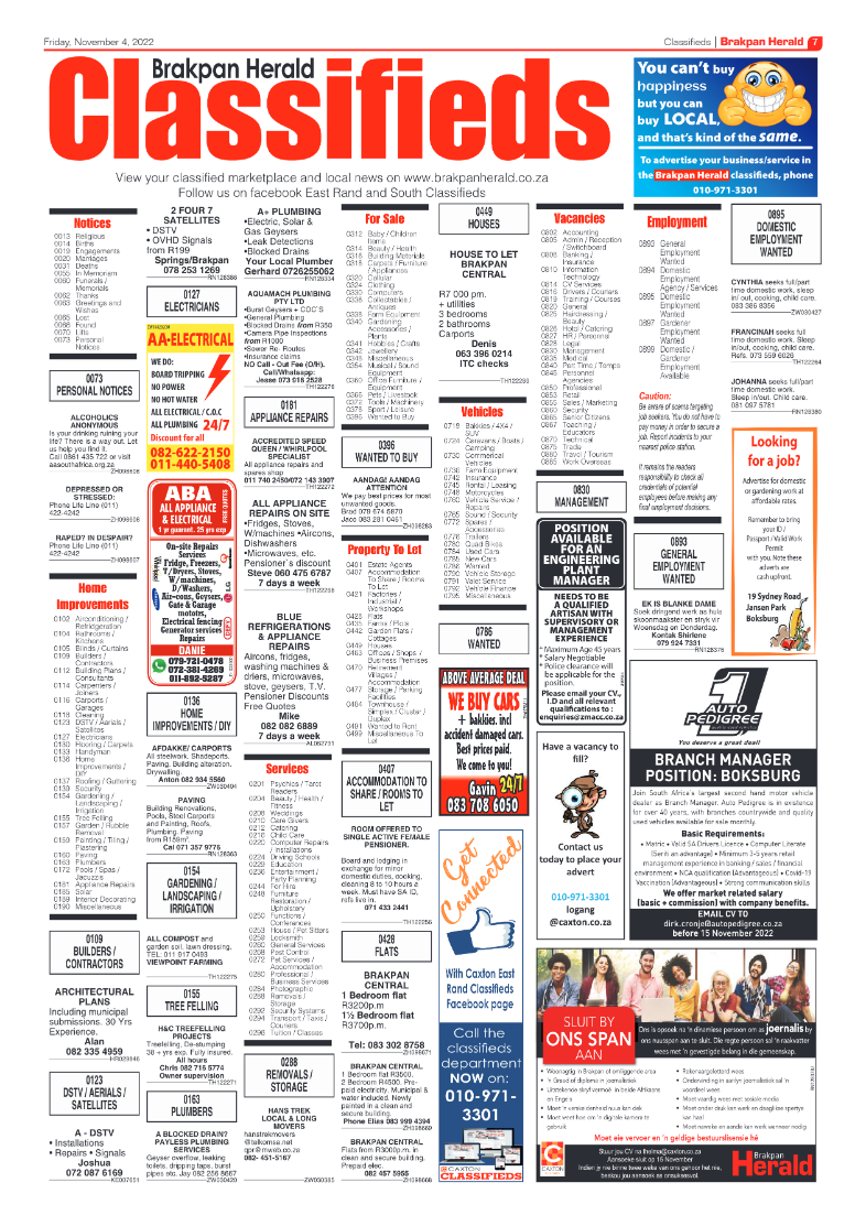 Brakpan Herald 4 Nov 2022 page 7