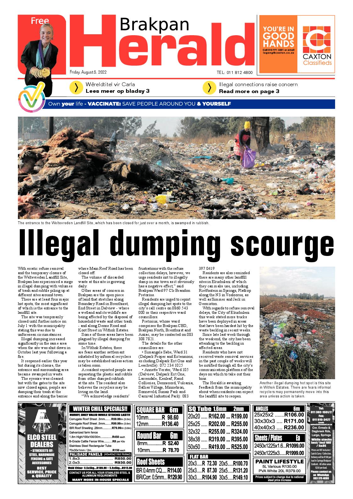 Brakpan Herald 5 Aug 2022 page 1
