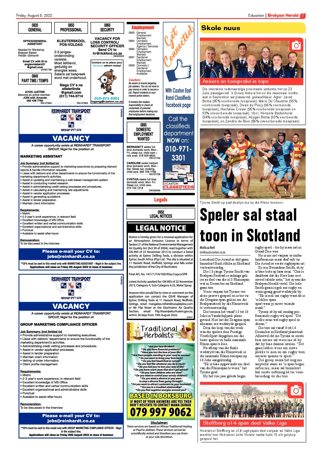 Brakpan Herald 5 Aug 2022 page 7
