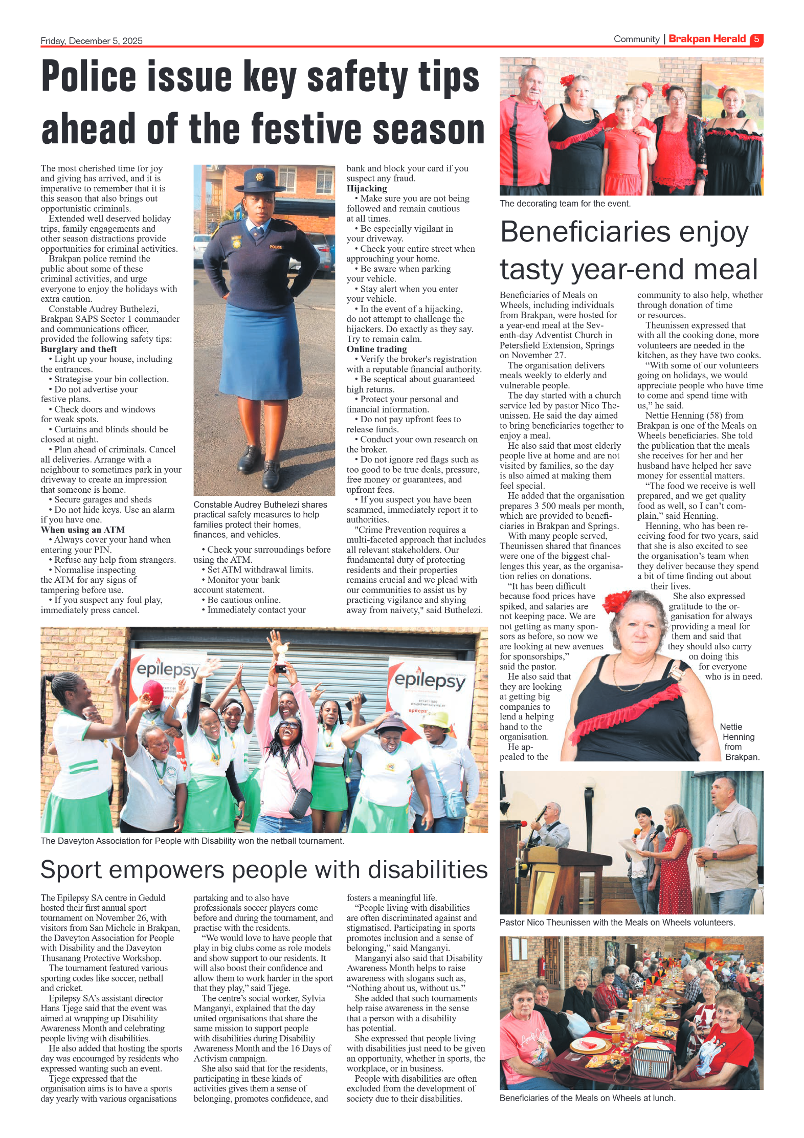 Brakpan Herald 5 December 2025 page 5