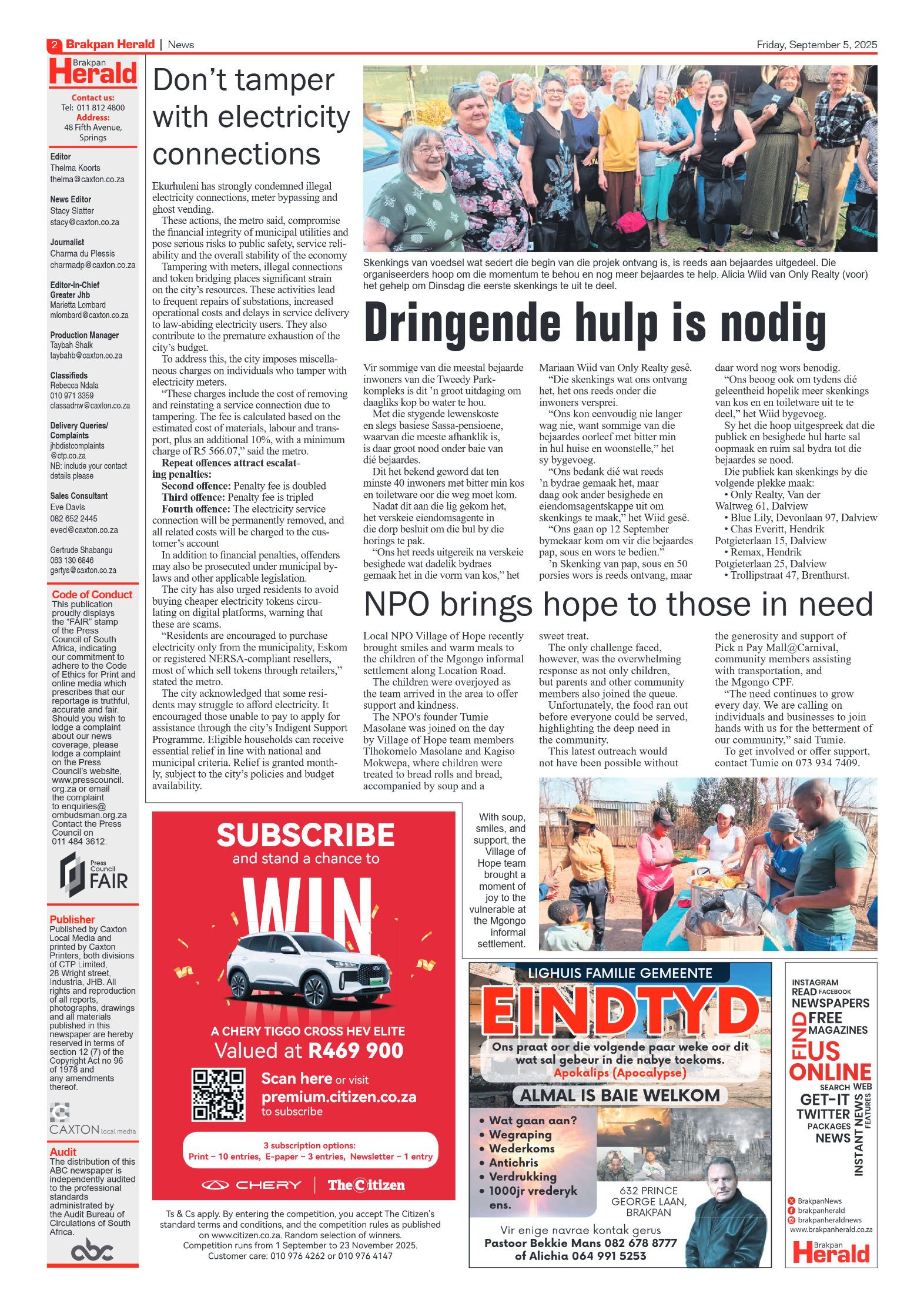 Brakpan Herald 5 September 2025 page 2