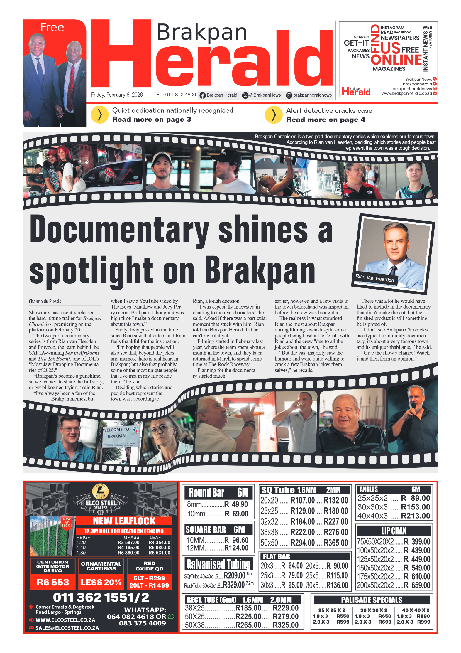 Brakpan Herald 6 February 2026 page 1
