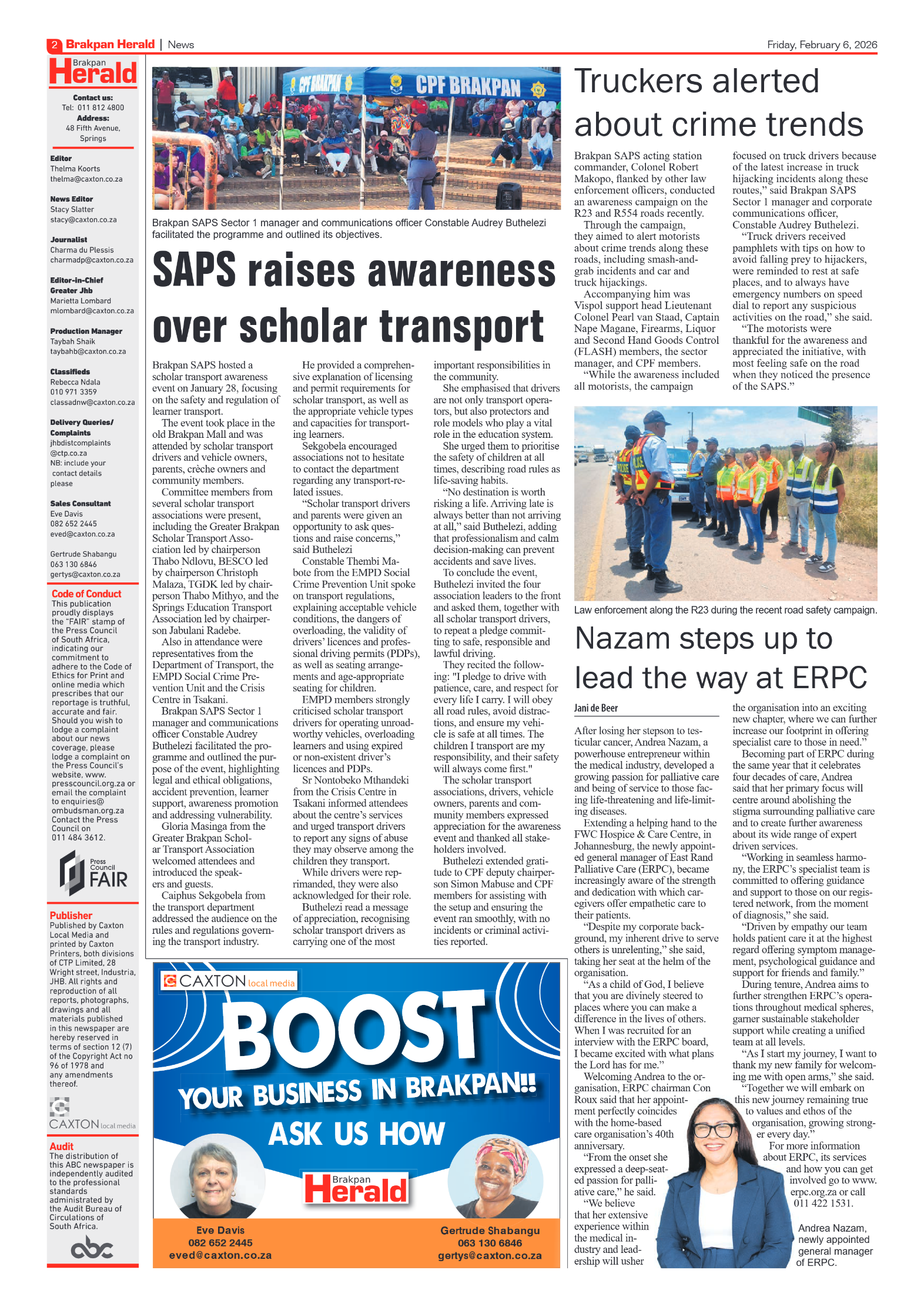 Brakpan Herald 6 February 2026 page 2
