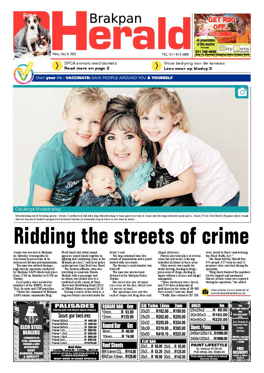 Brakpan Herald 6 May 2022 page 1