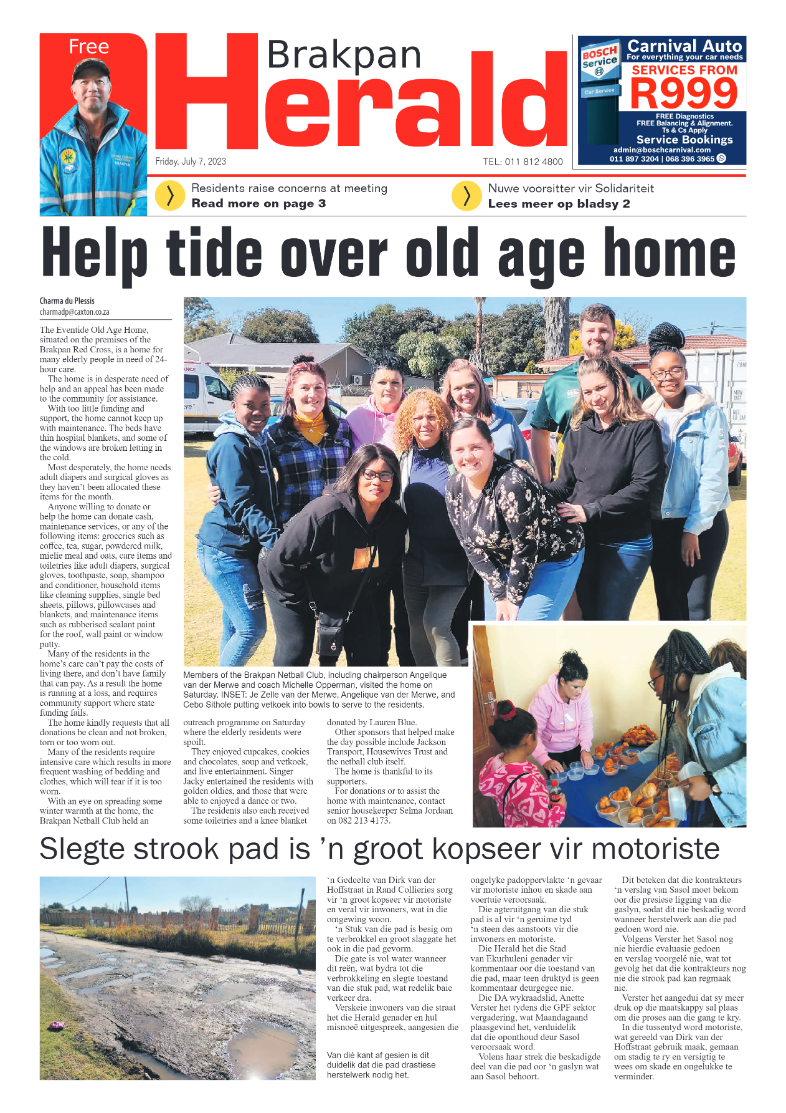 Brakpan Herald 7 July 2022 page 1