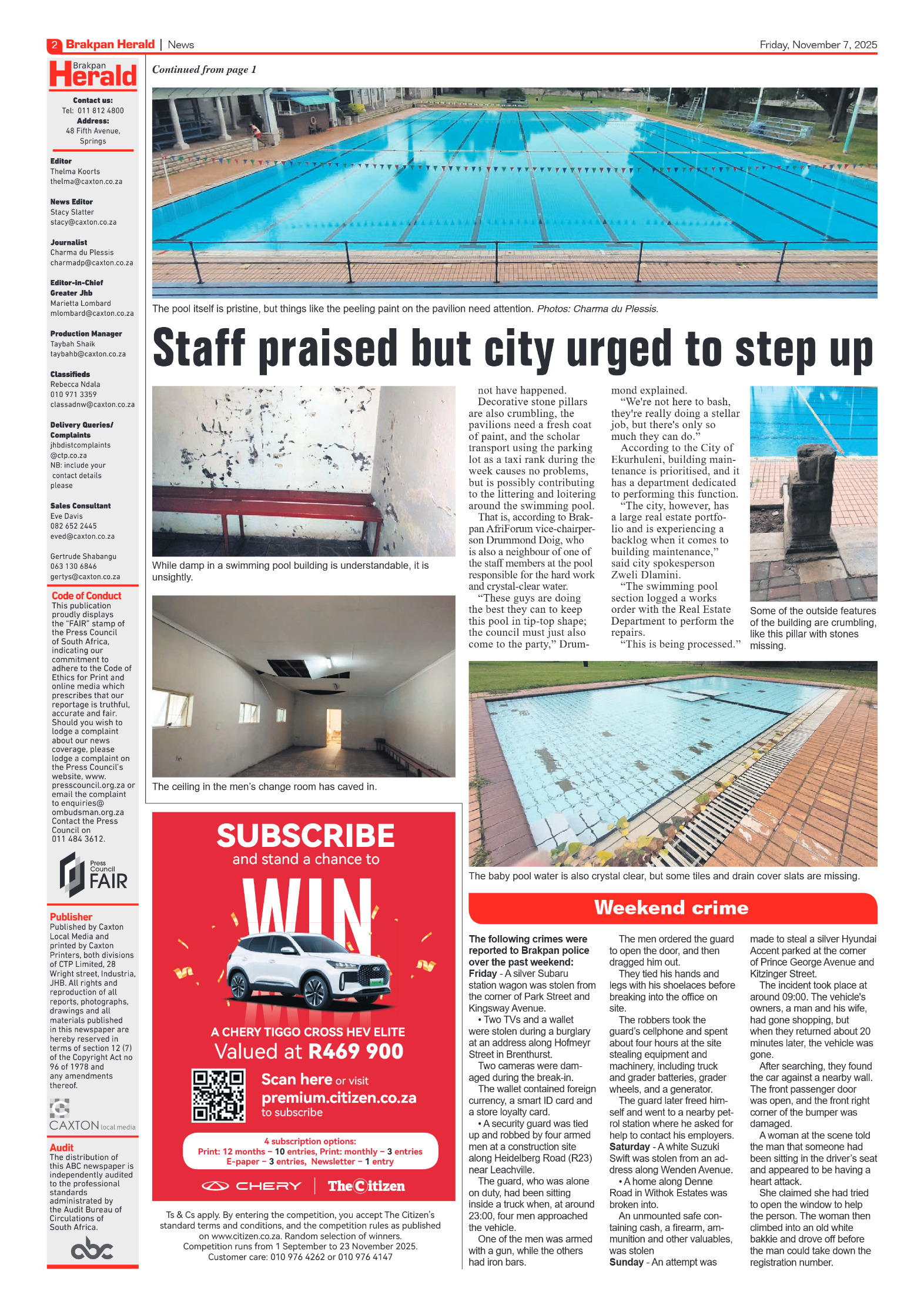 Brakpan Herald 7 November 2025 page 2