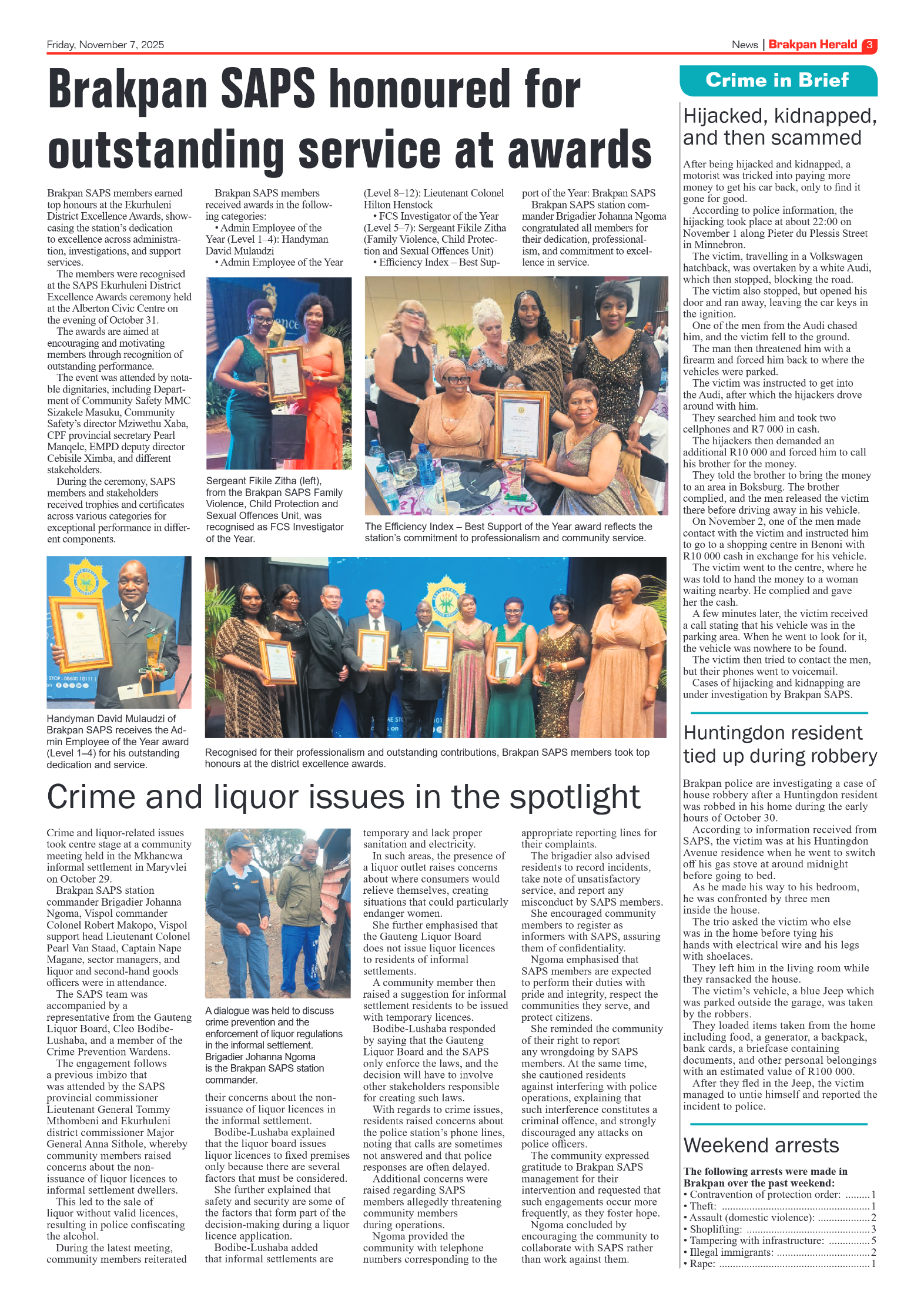 Brakpan Herald 7 November 2025 page 3