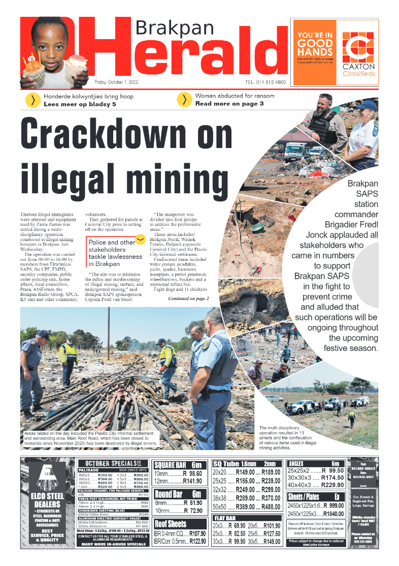 Brakpan Herald 7 Oct 2022 page 1