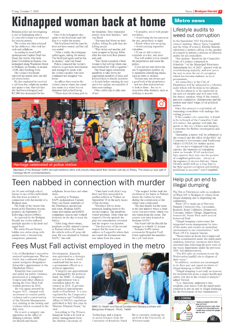 Brakpan Herald 7 Oct 2022 page 3