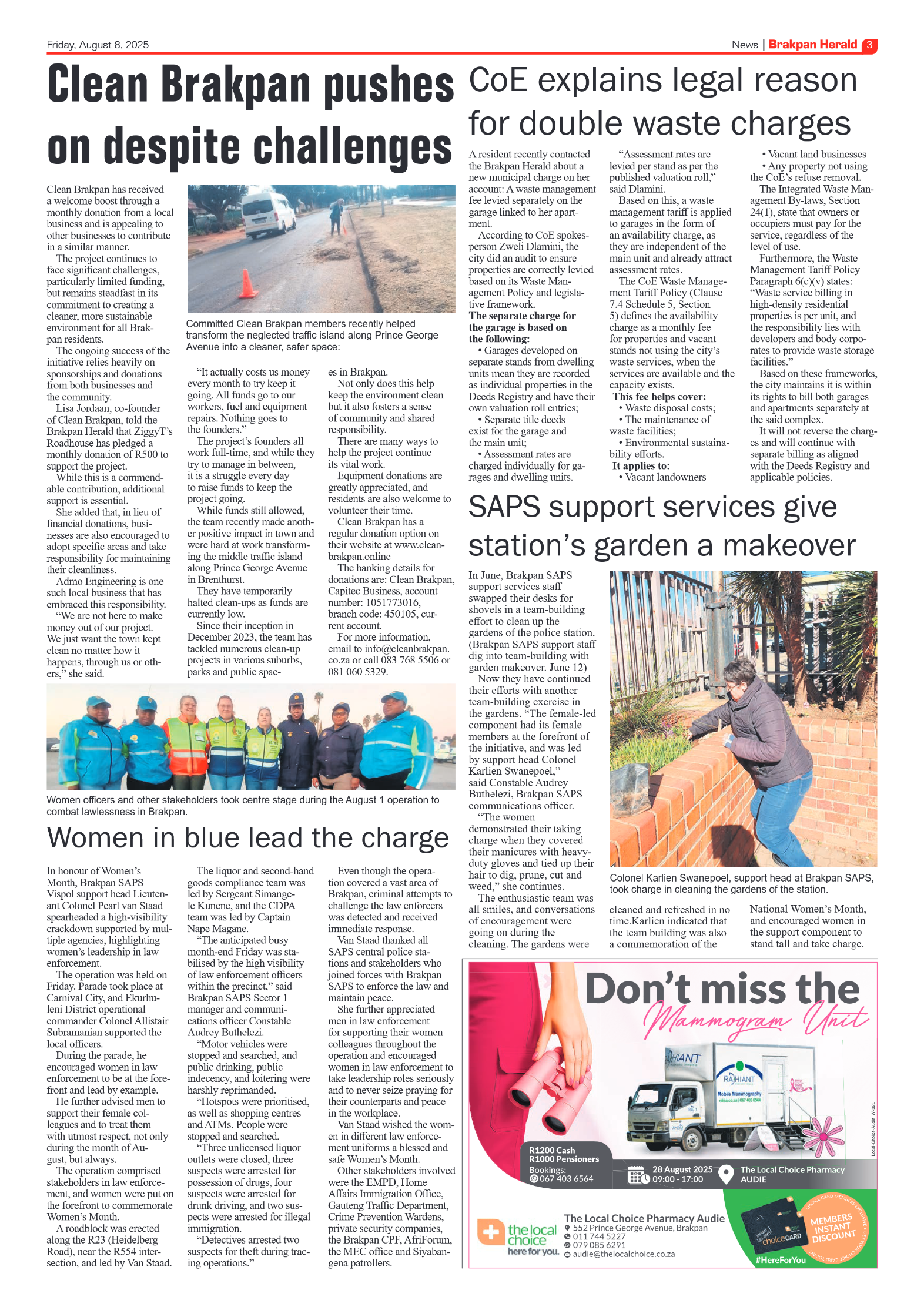 Brakpan Herald 8 August 2025 page 3