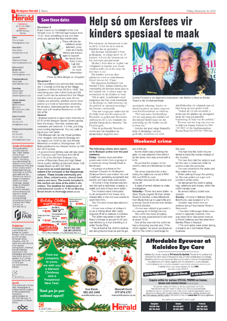 Brakpan Herald 8 December 2023 page 2