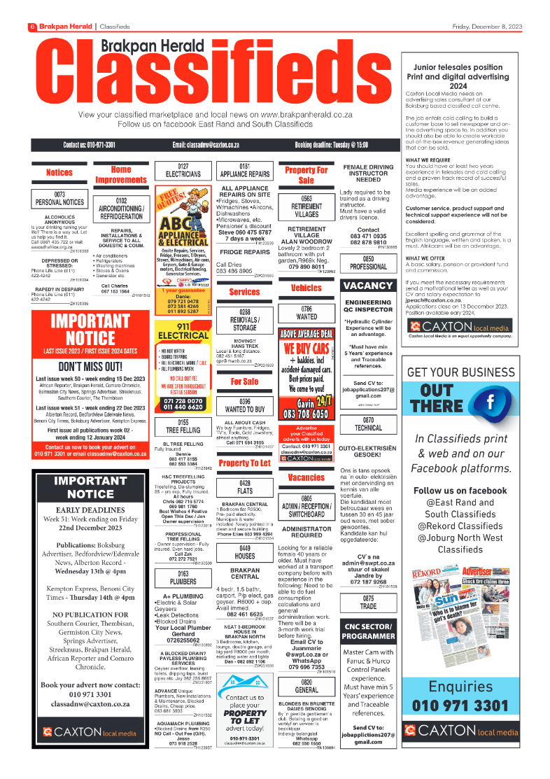 Brakpan Herald 8 December 2023 page 6