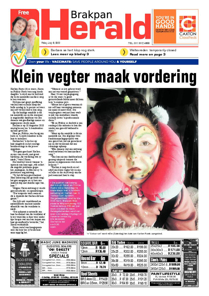 Brakpan Herald 8 July 2022 page 1