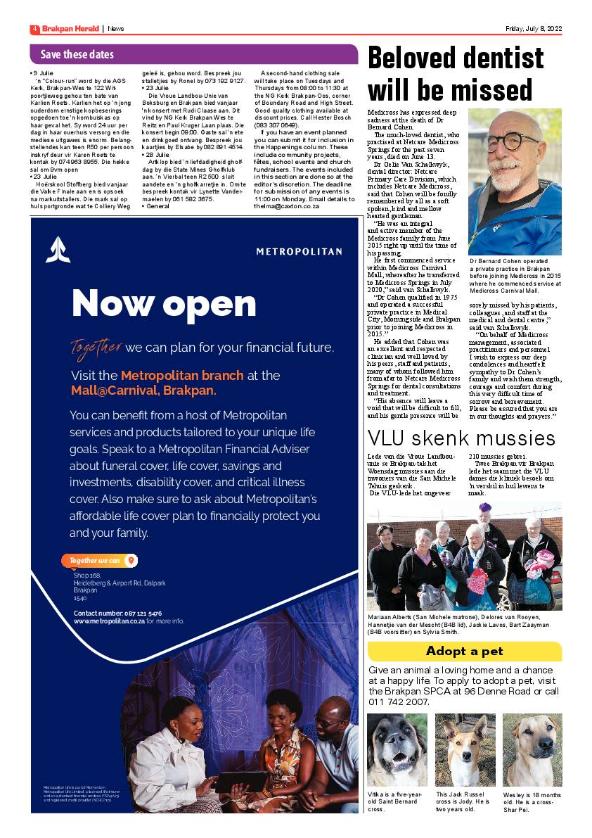Brakpan Herald 8 July 2022 page 4