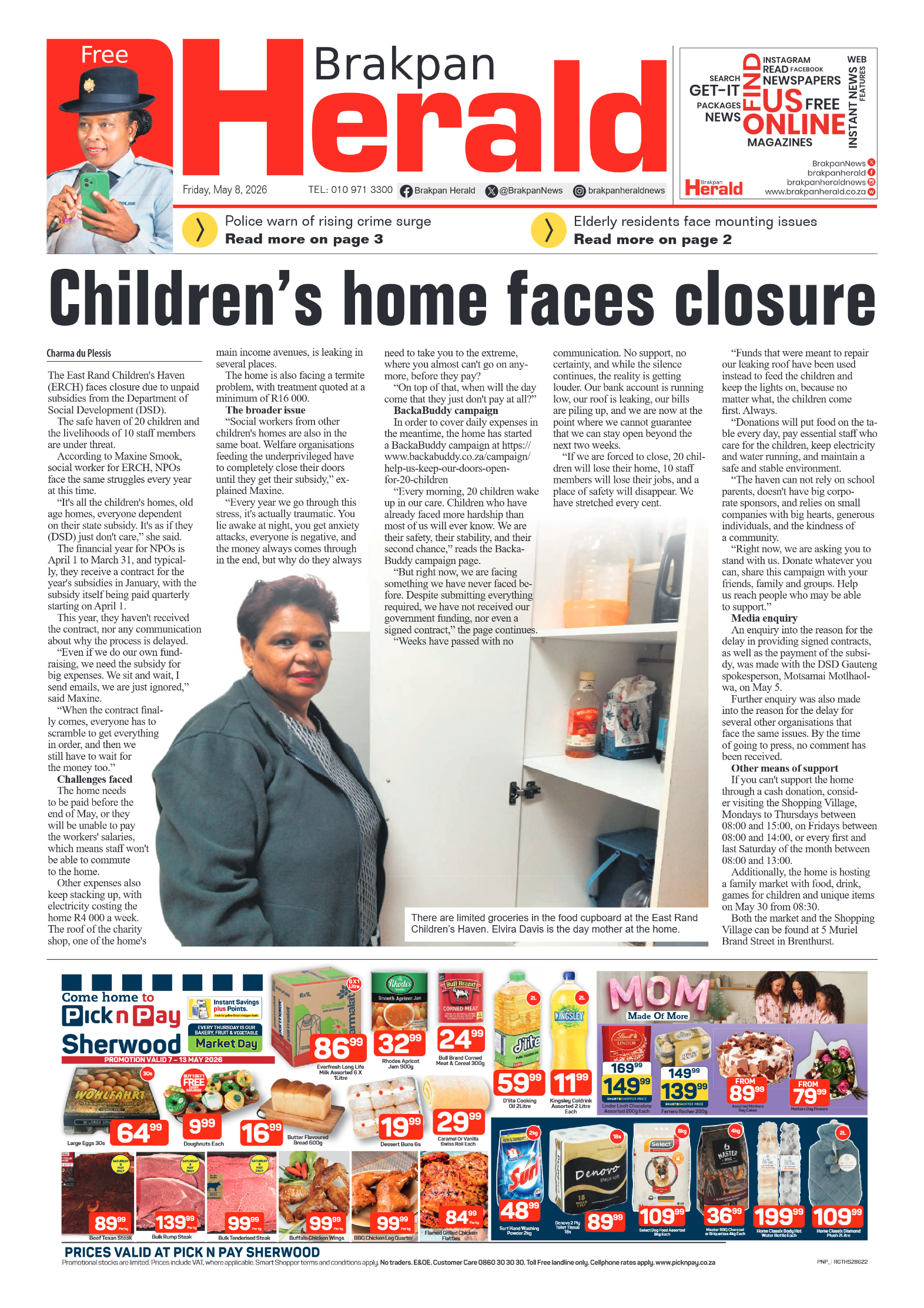 Brakpan Herald 8 May 2026 page 1