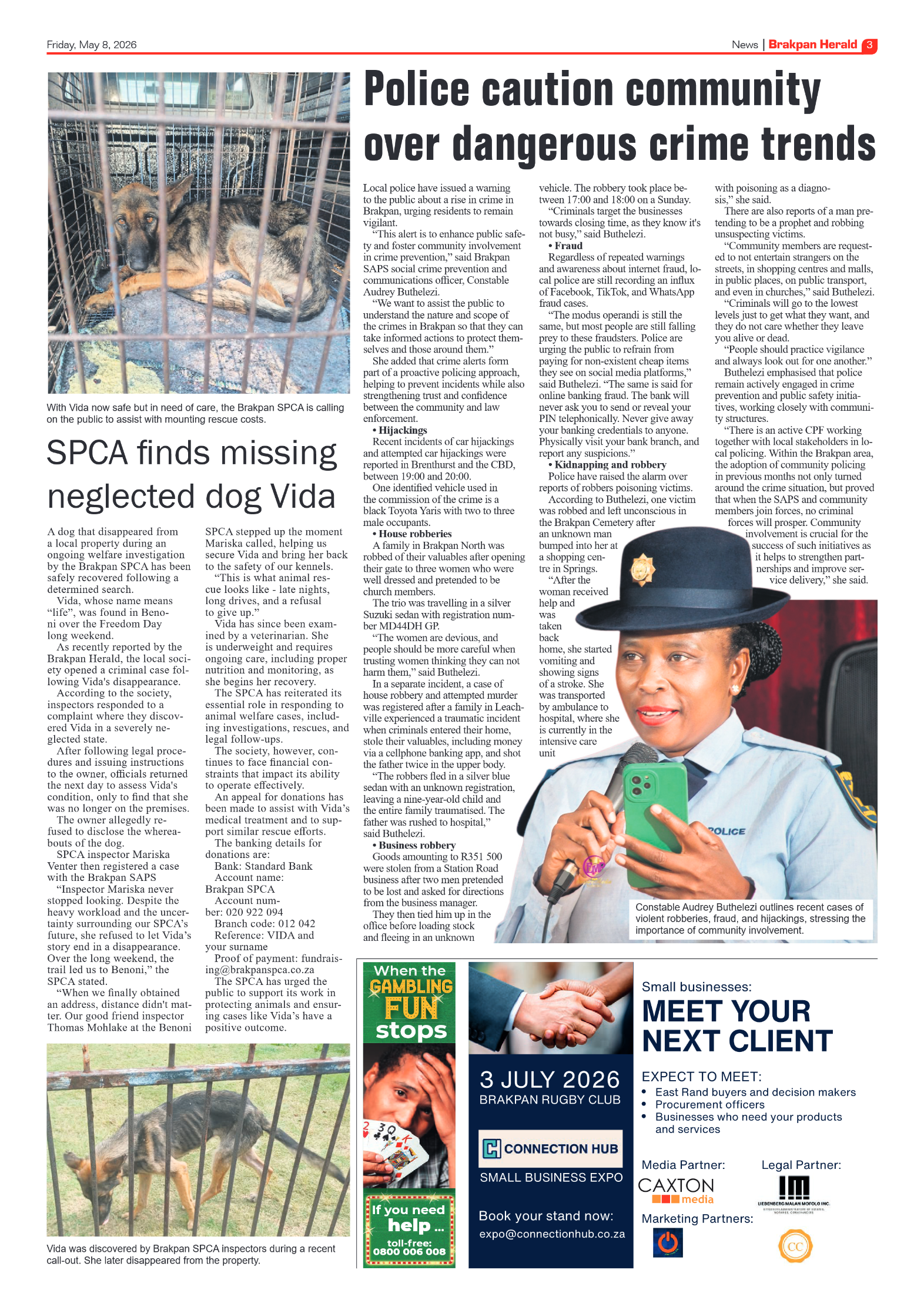 Brakpan Herald 8 May 2026 page 3