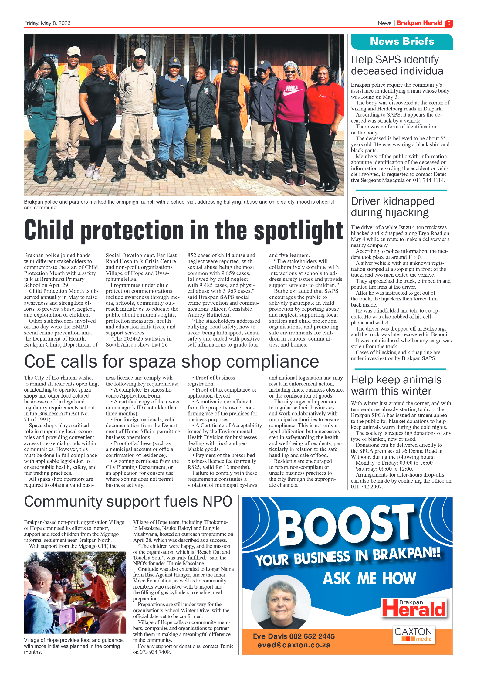 Brakpan Herald 8 May 2026 page 5