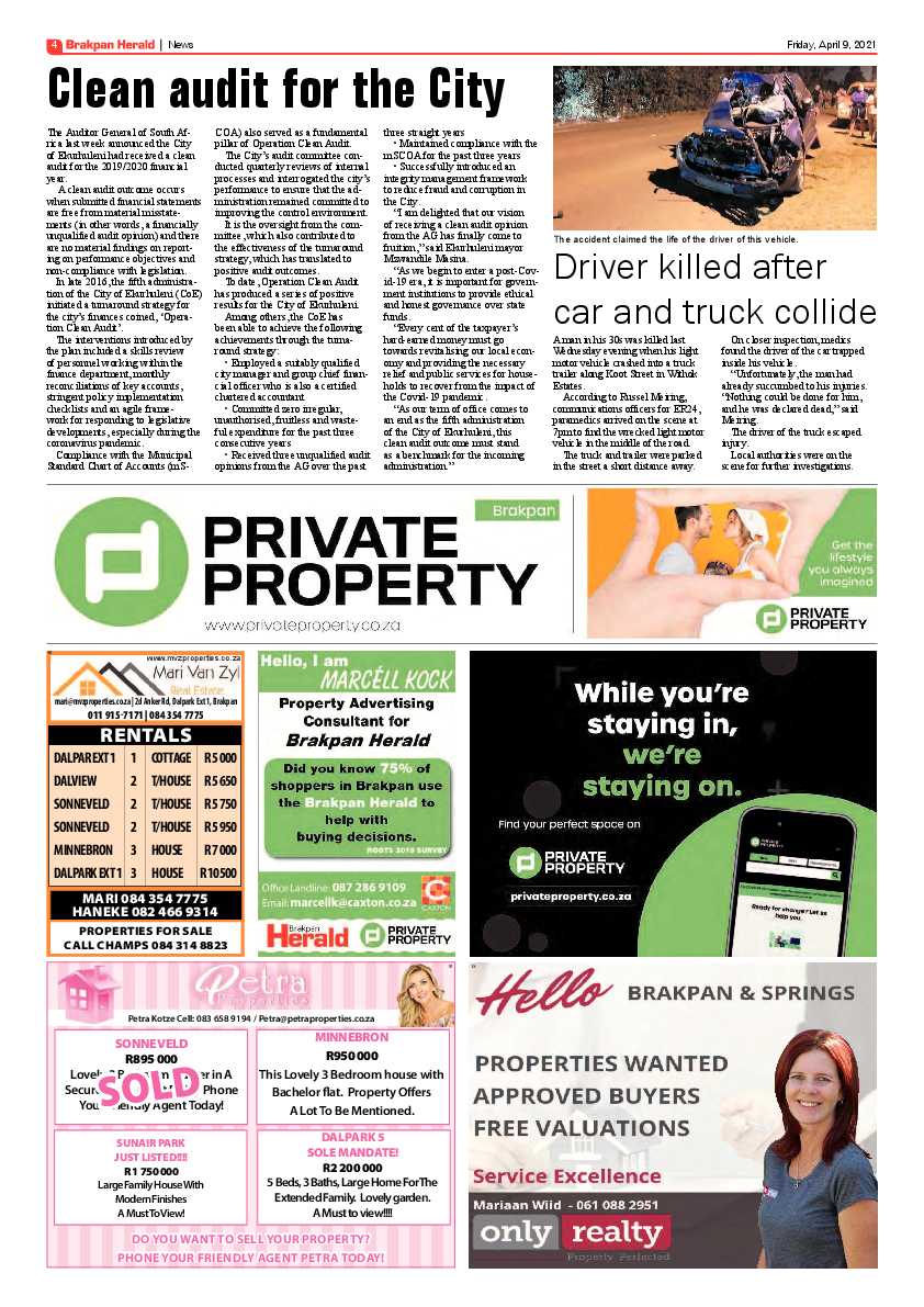 Brakpan Herald 9 April 2021 page 4