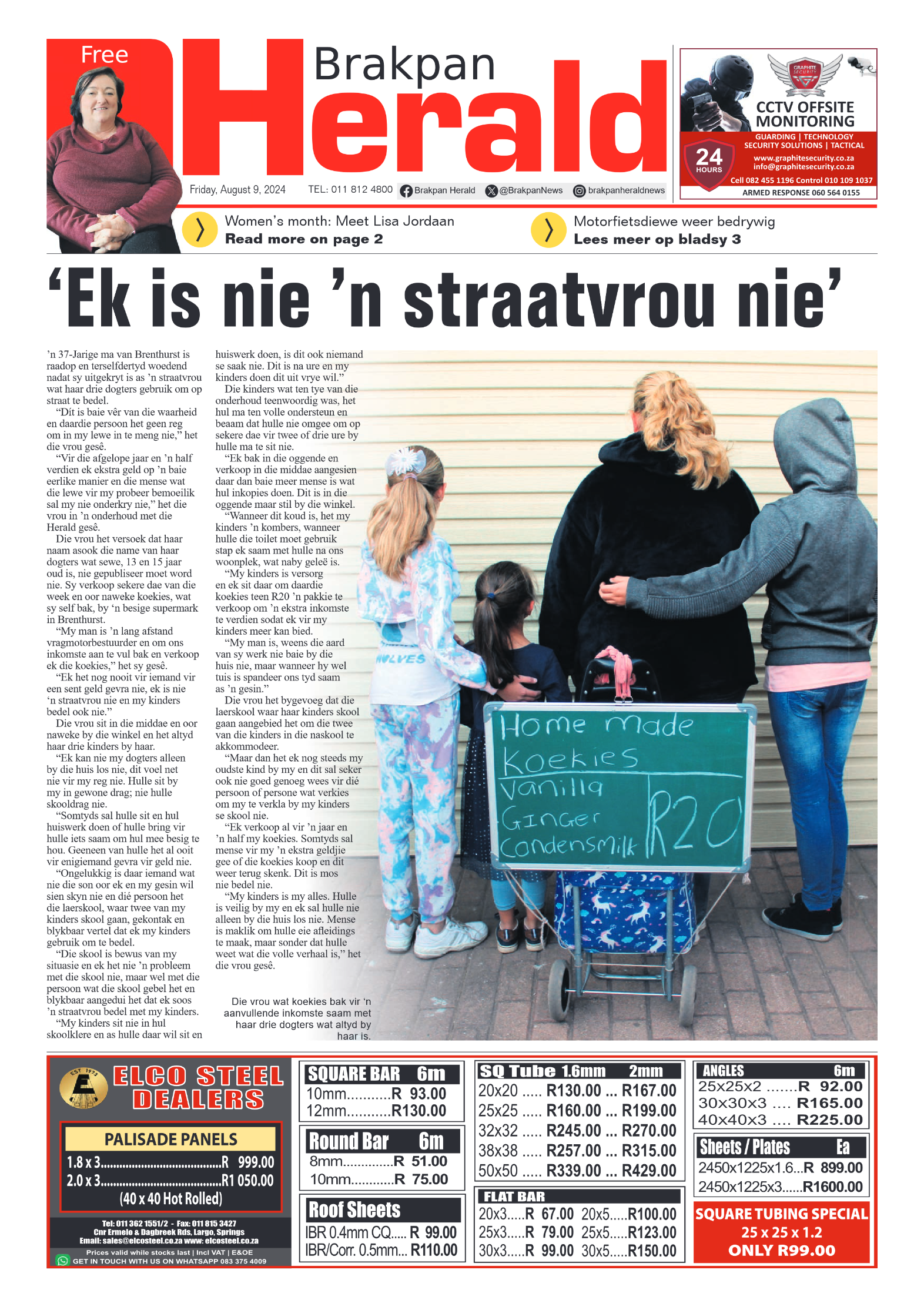 Brakpan Herald 9 August 2024 page 1