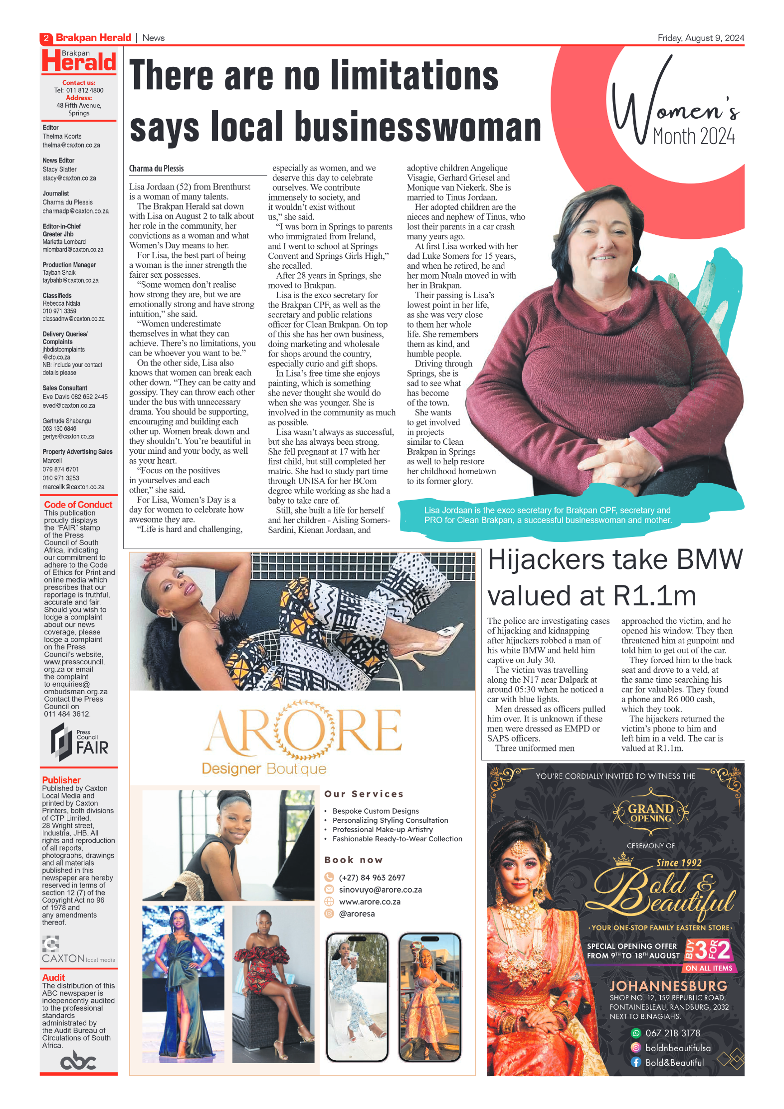 Brakpan Herald 9 August 2024 page 2
