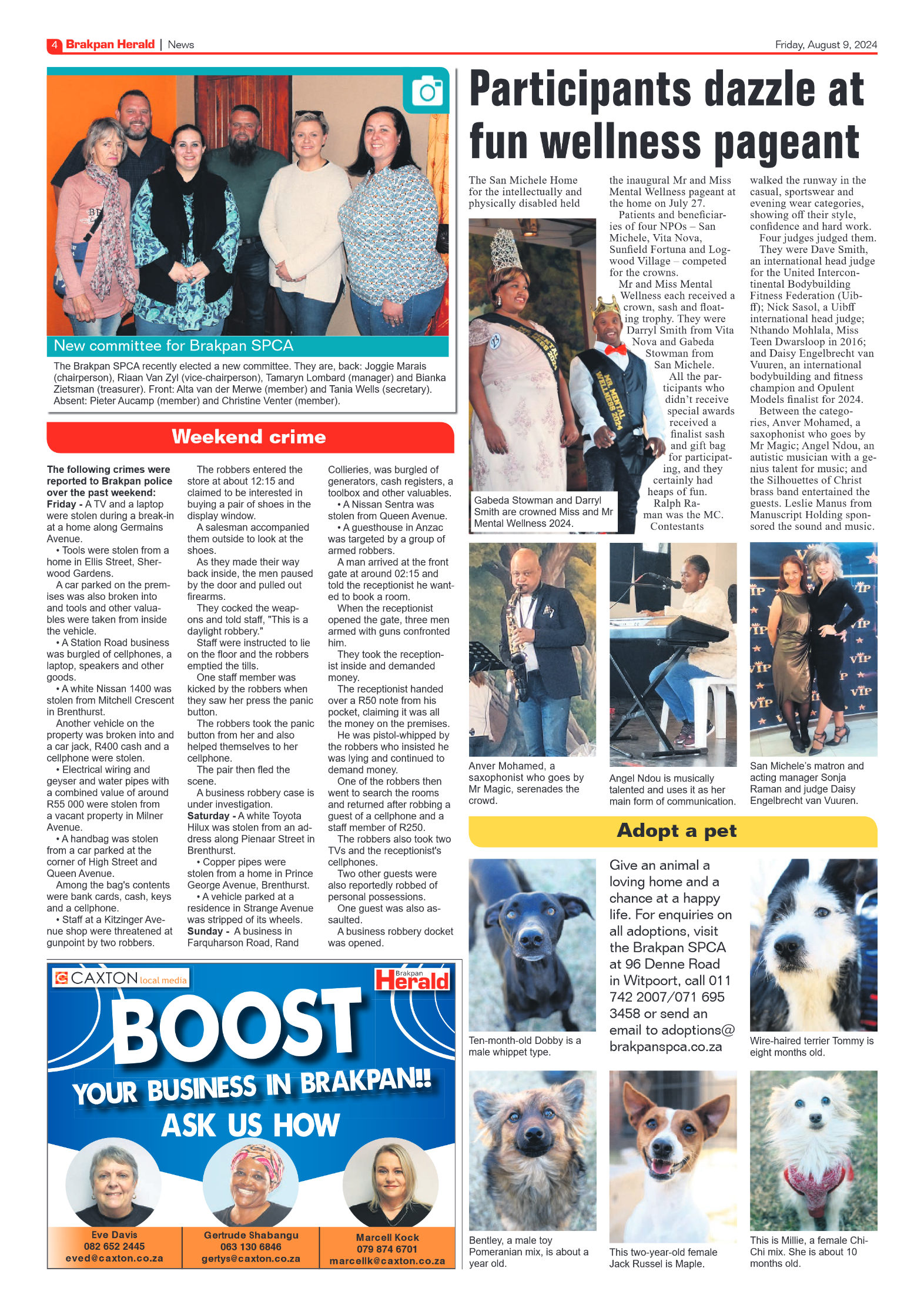 Brakpan Herald 9 August 2024 page 4