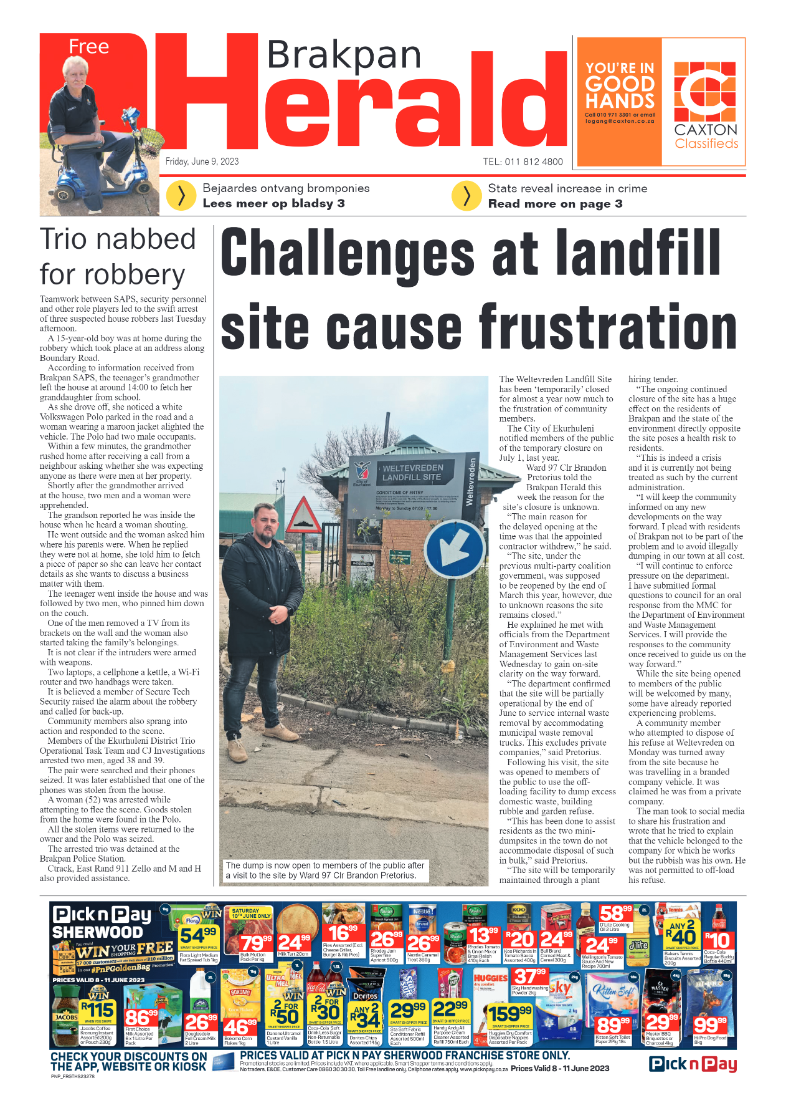 Brakpan Herald 9 June 2022 page 1