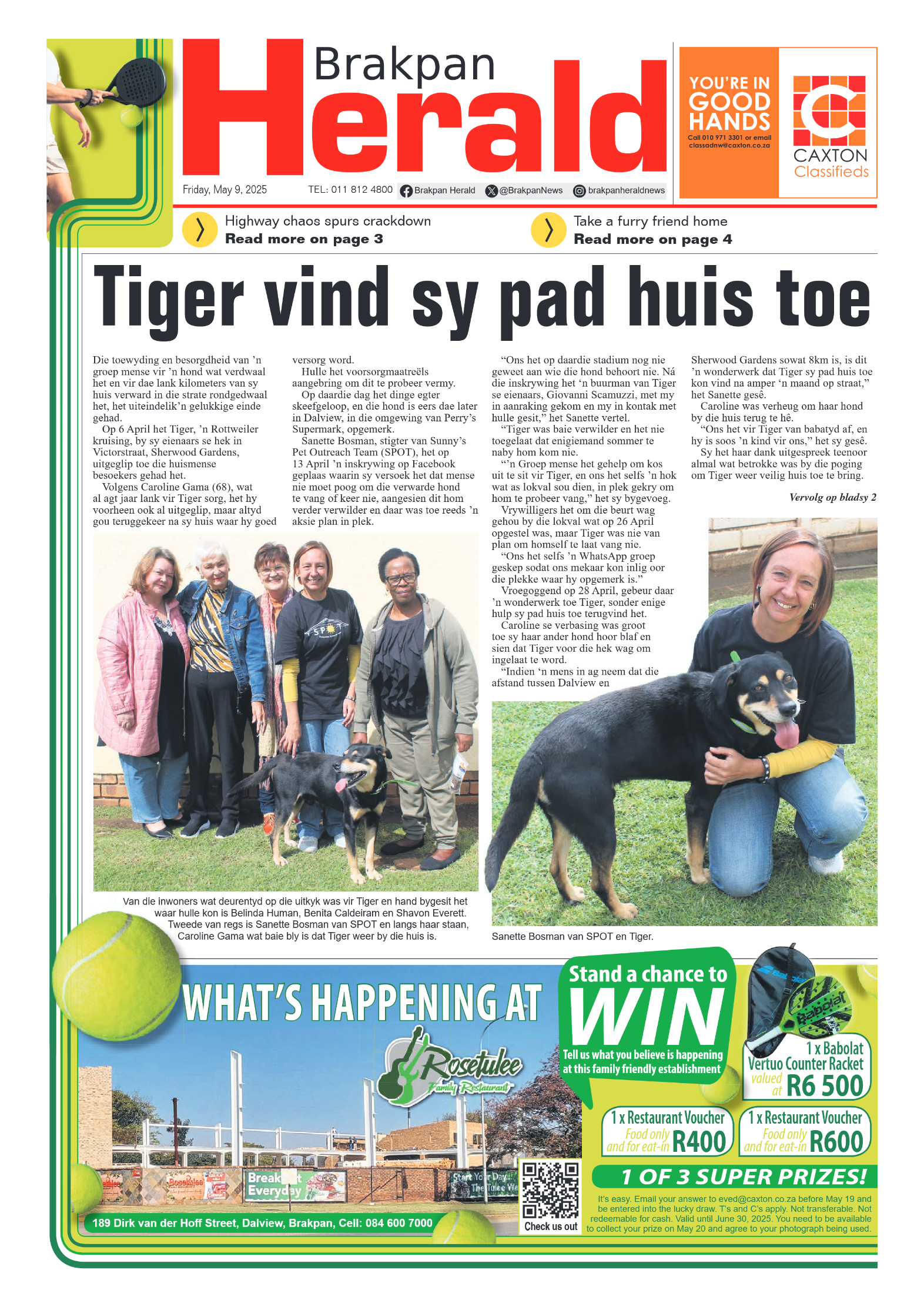 Brakpan Herald 9 May 2025 page 1