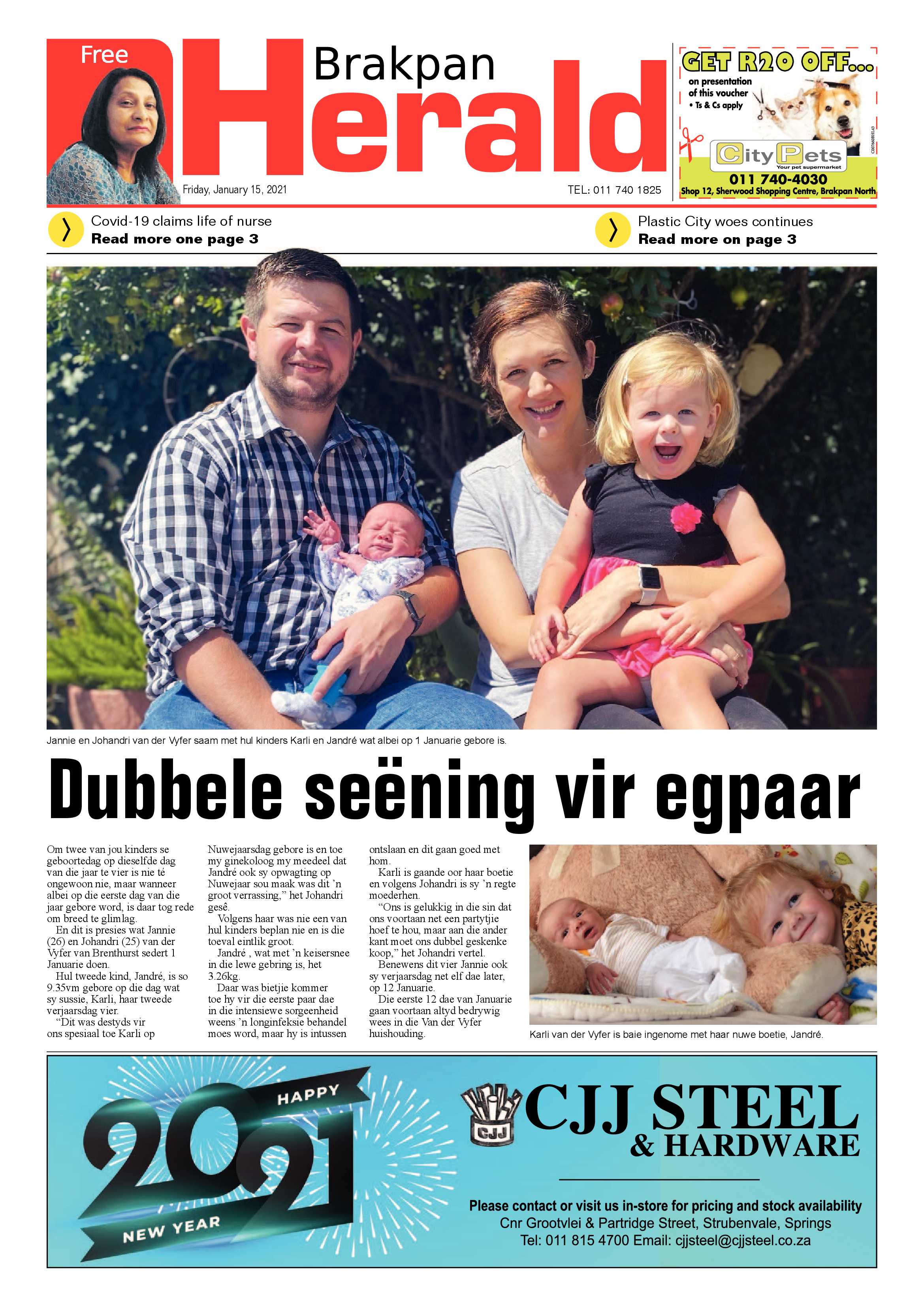 Brakpan Herald  15 January 2021 page 1