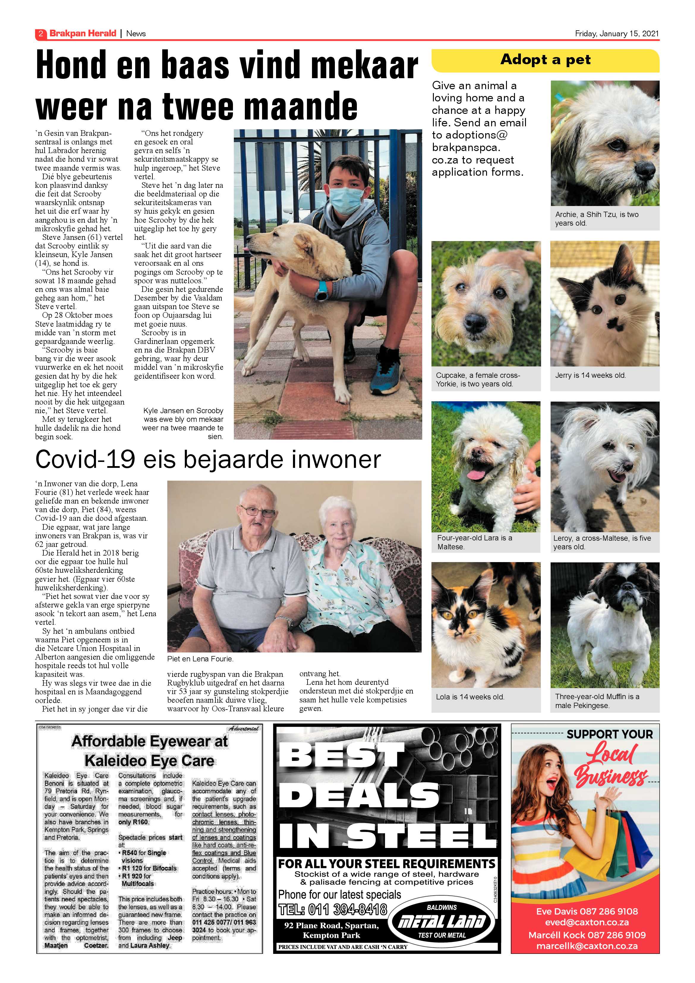 Brakpan Herald  15 January 2021 page 2