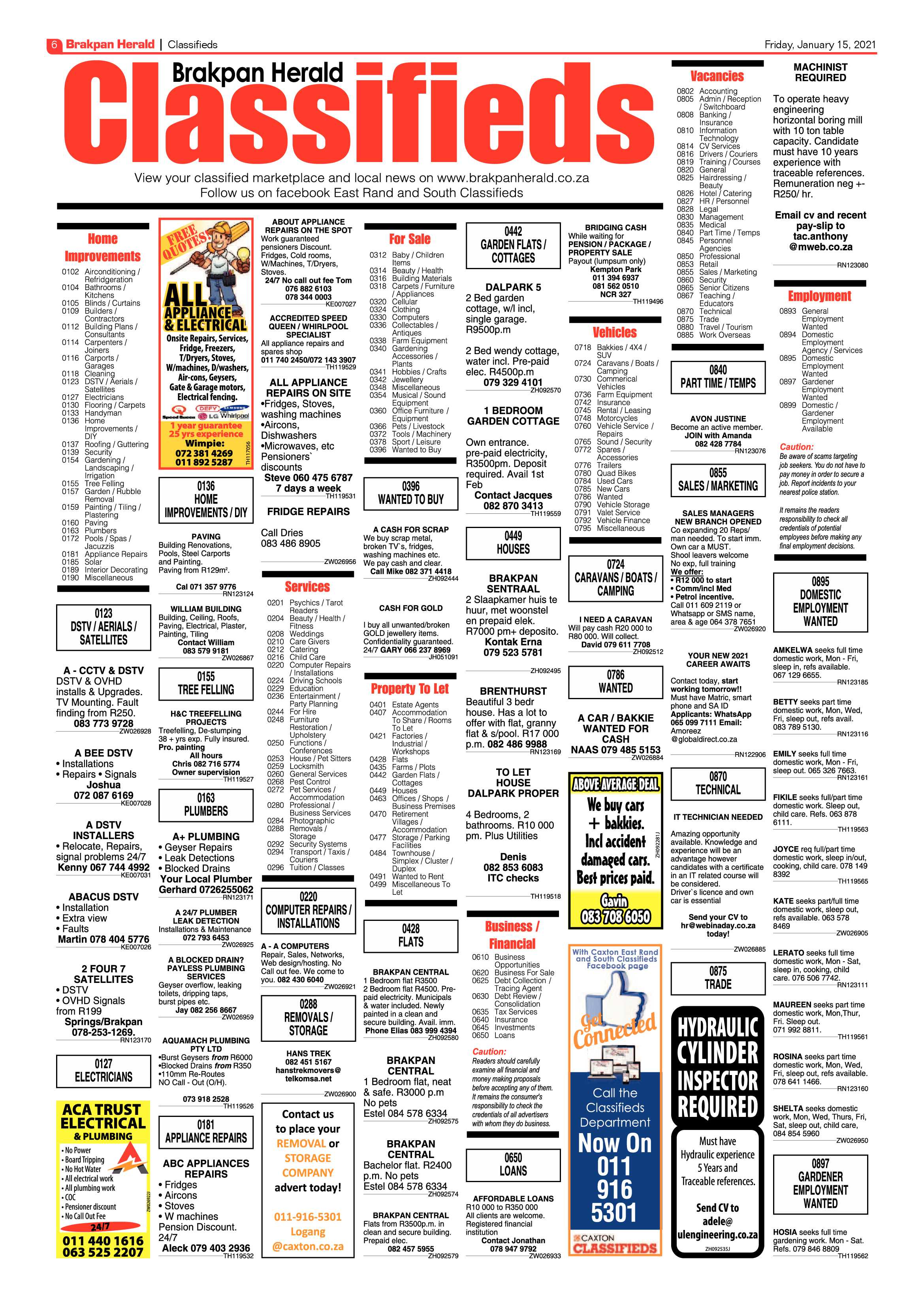 Brakpan Herald  15 January 2021 page 6