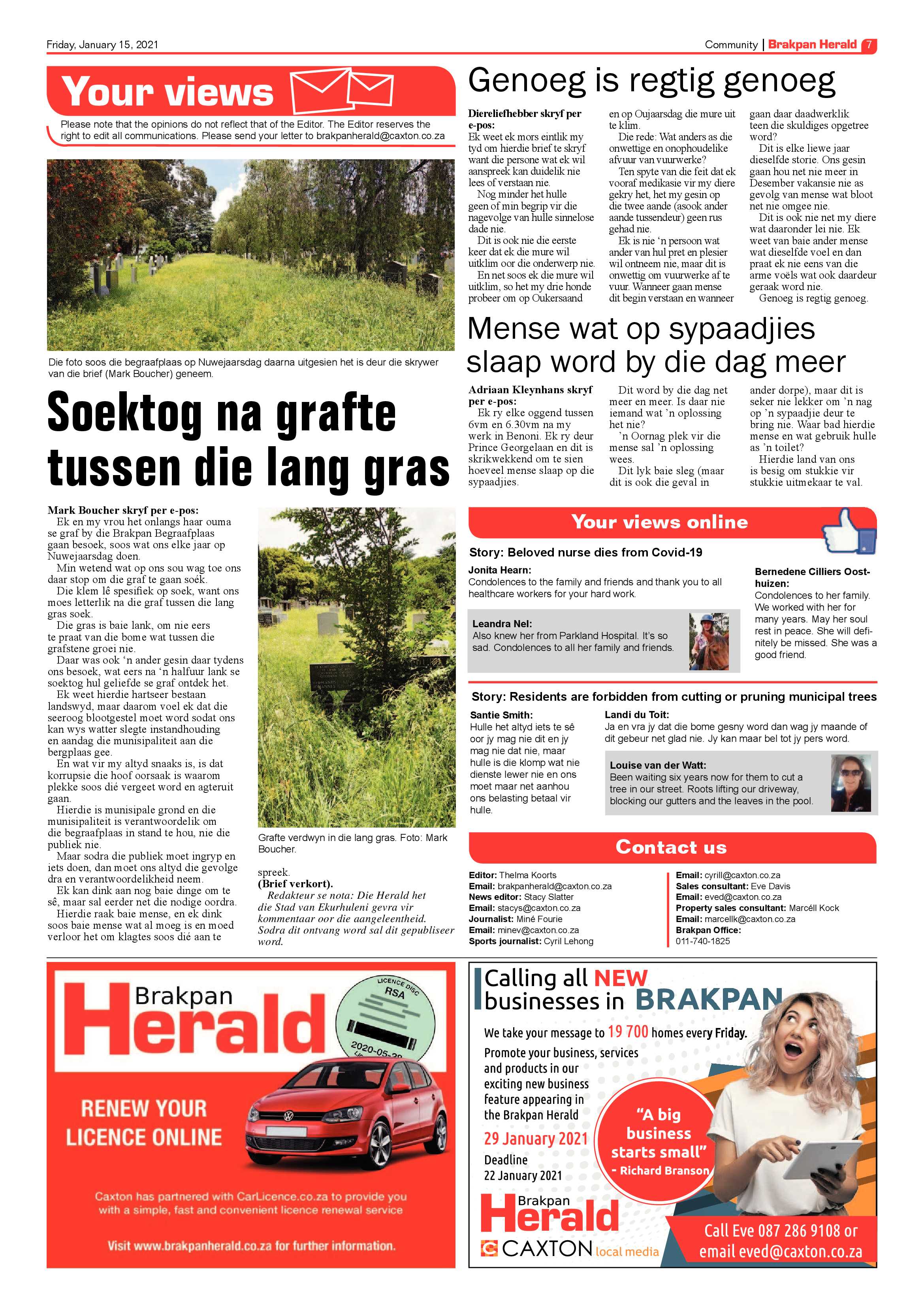 Brakpan Herald  15 January 2021 page 7