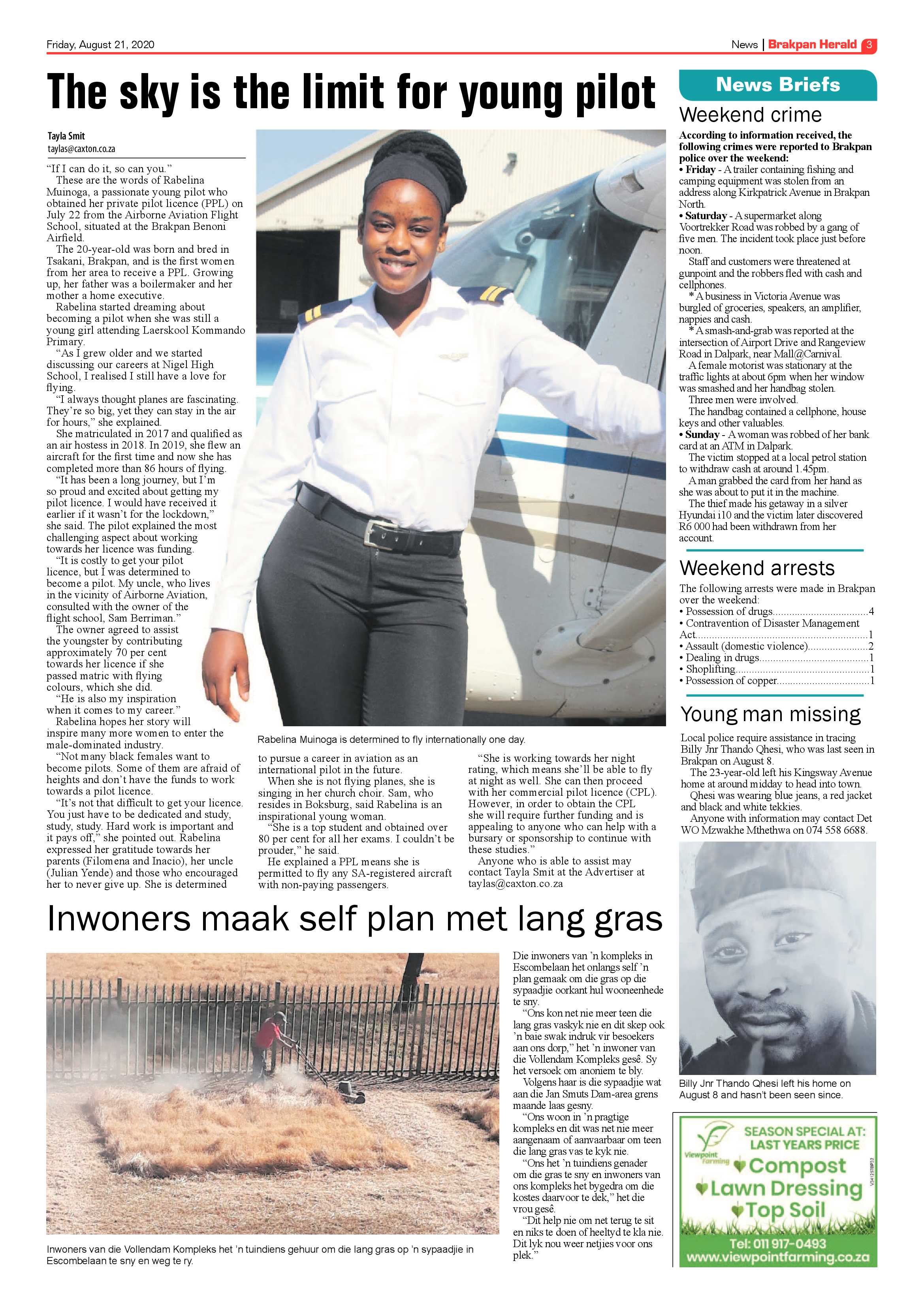 Brakpan Herald  21 August 2020 page 3