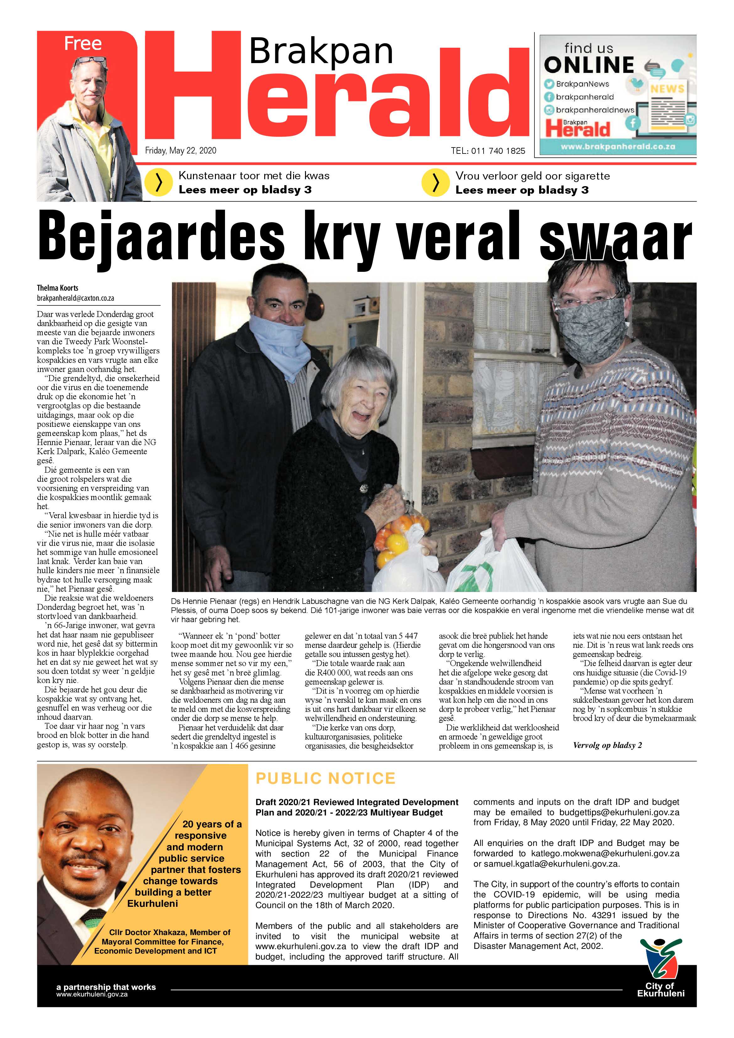 Brakpan Herlad 22 May 2020 page 1