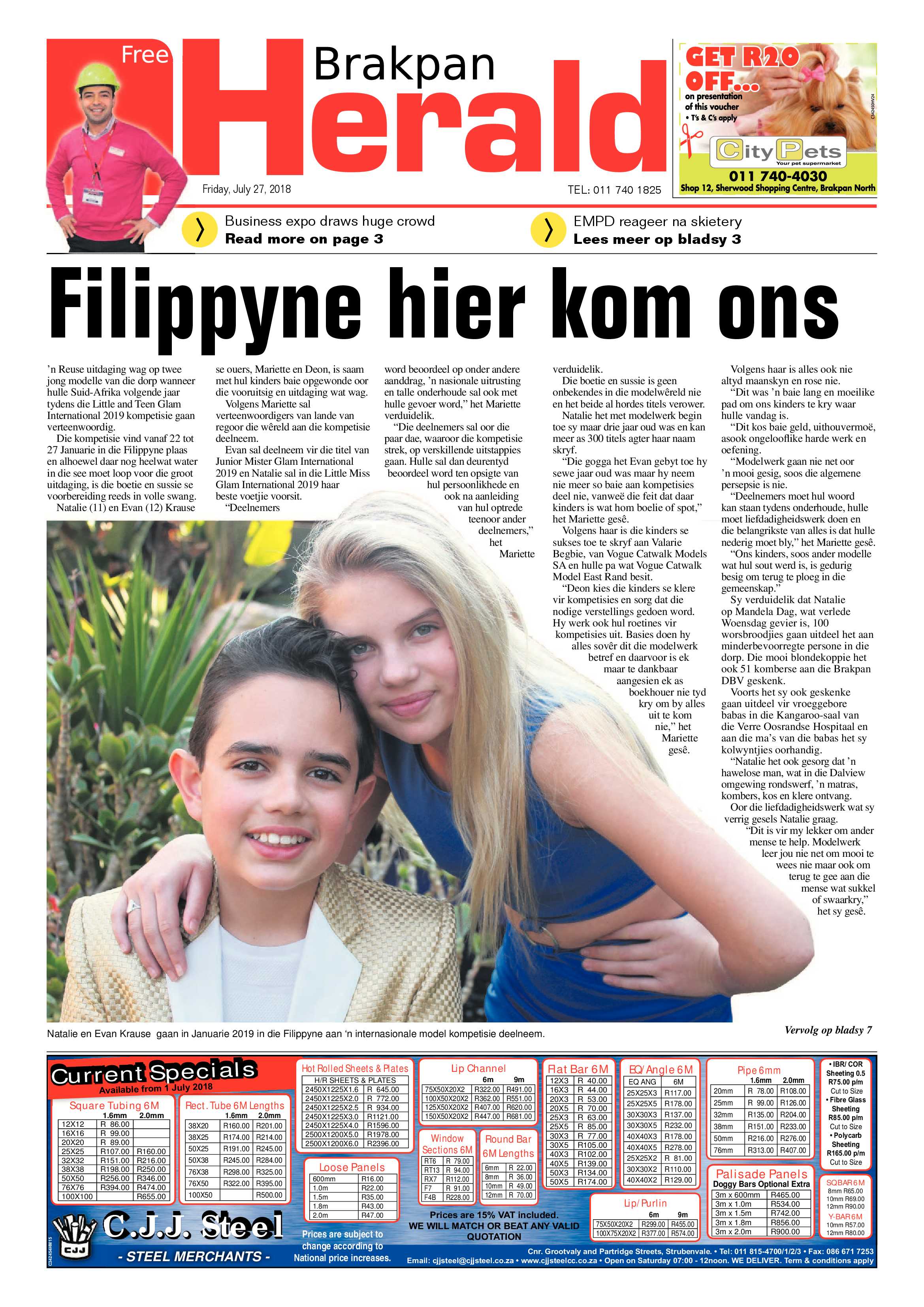 Brakpan Herlad 27 July 2018 page 1