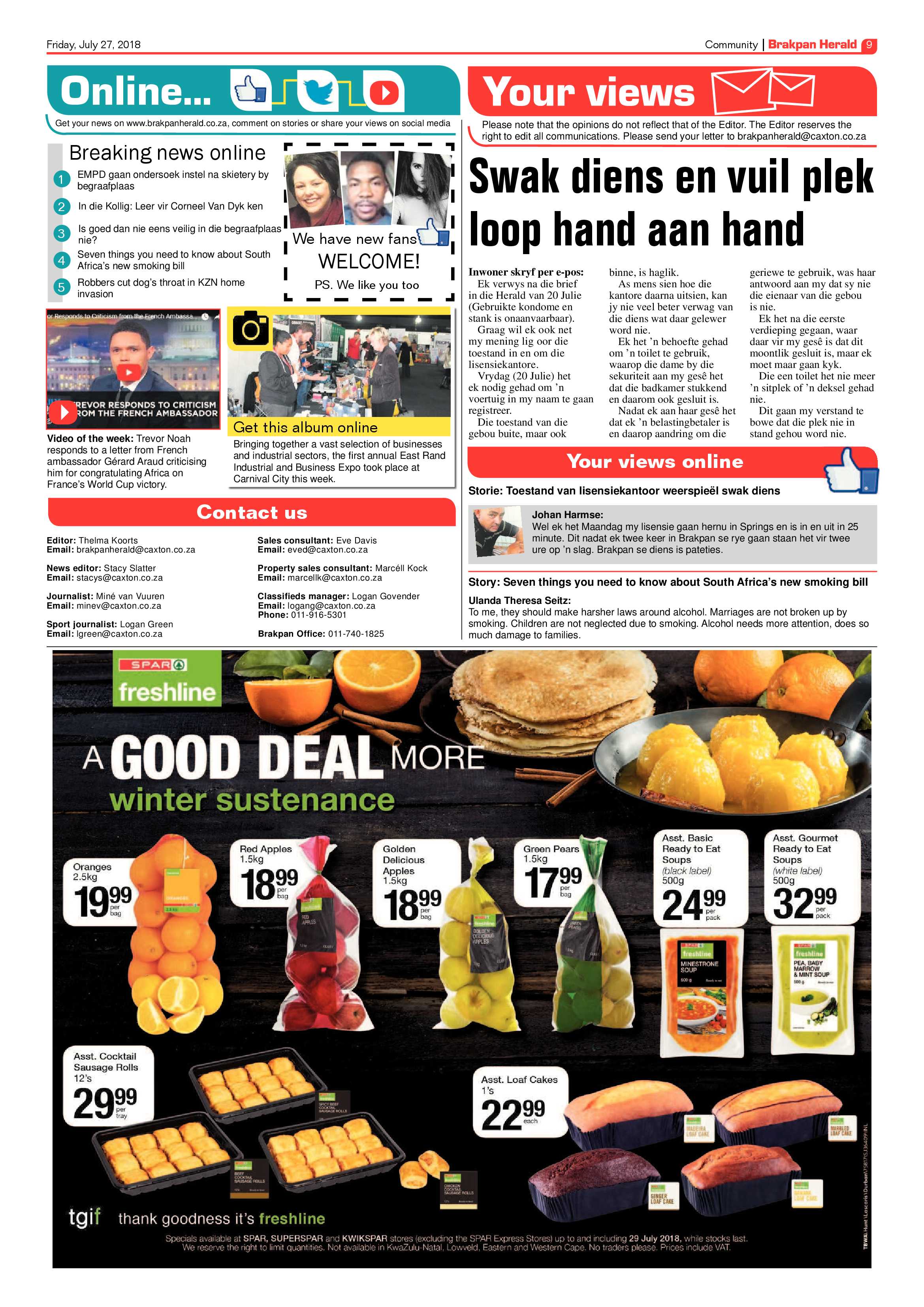 Brakpan Herlad 27 July 2018 page 9