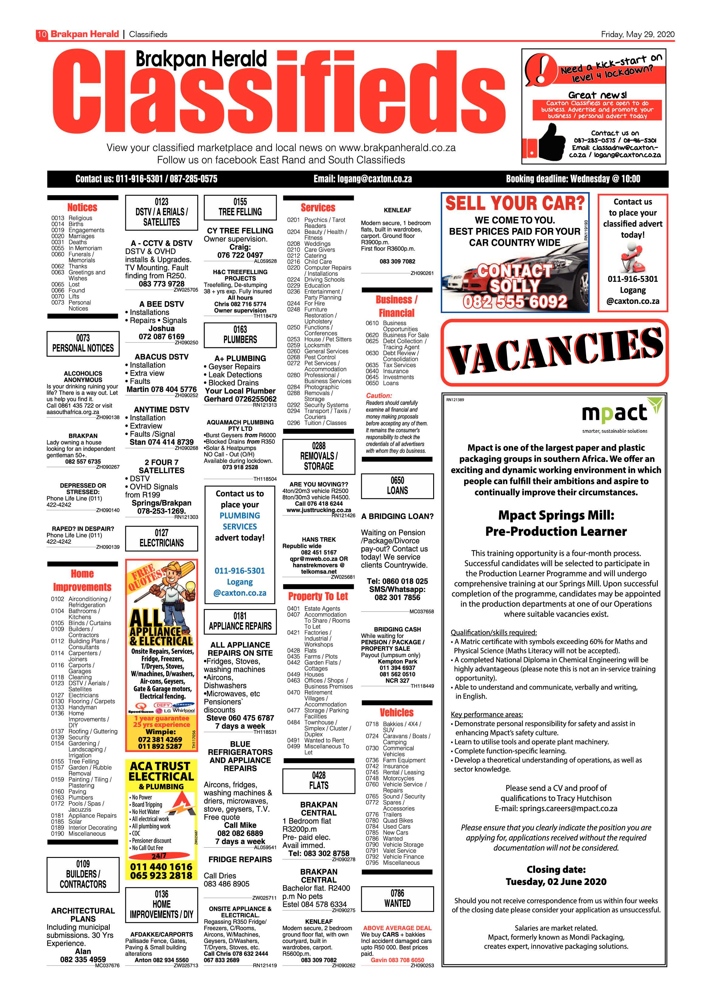 Brakpan Herlad 29 May 2020 page 10