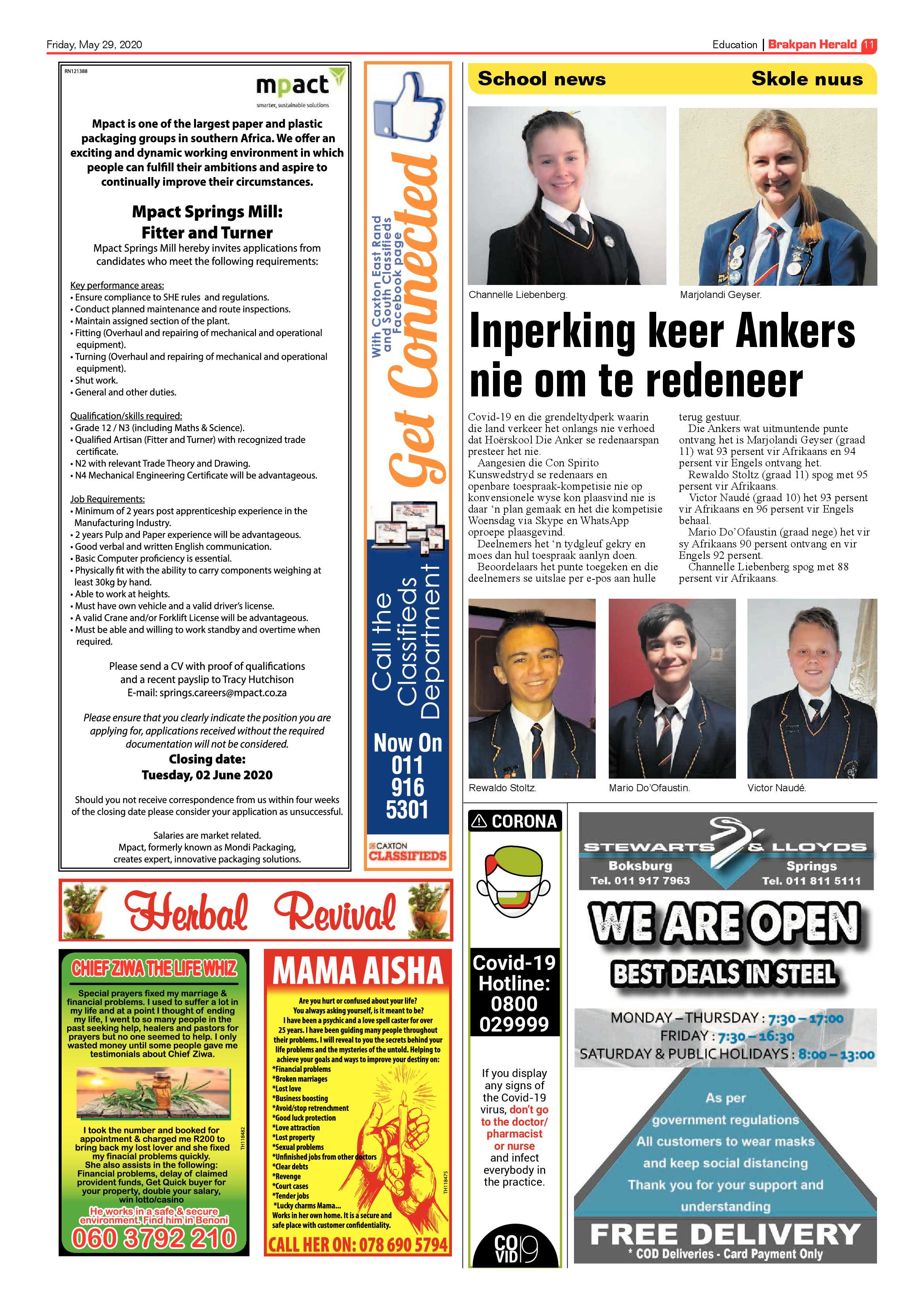 Brakpan Herlad 29 May 2020 page 11
