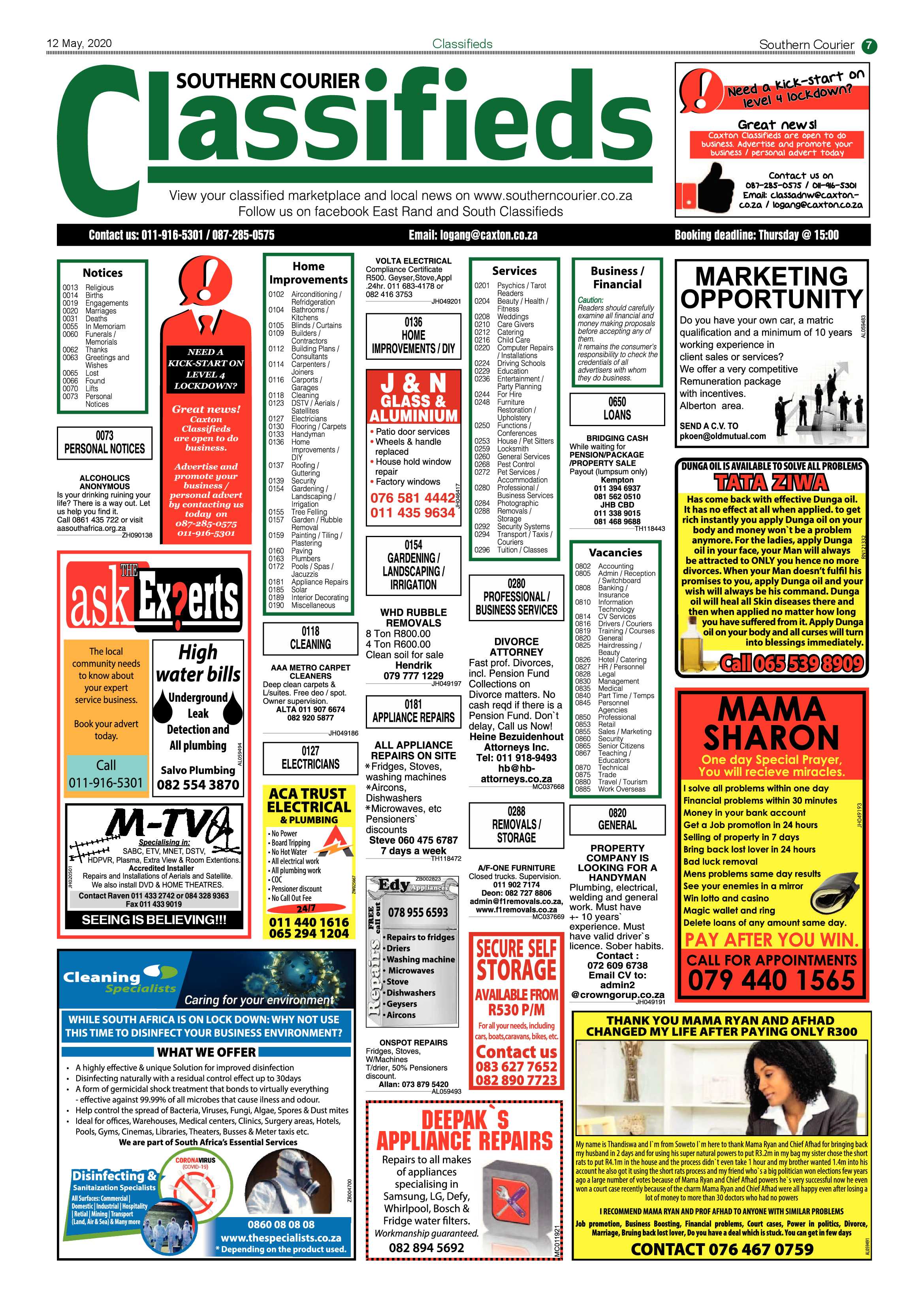 Southern Courier 12 May 2020 page 7